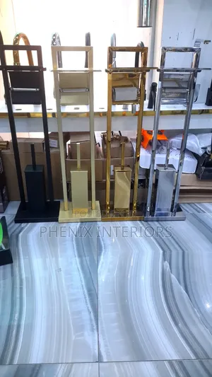 Standing Tissue Holder With Toilet Brush