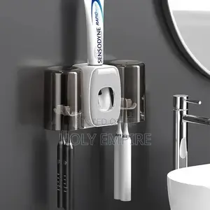 Toothbrush Holder With Cup Holder Toothpaste Dispenser Storage