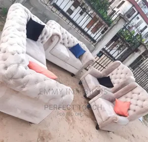 Three-Seater Two-Seater Two Royal Fabric Sofa