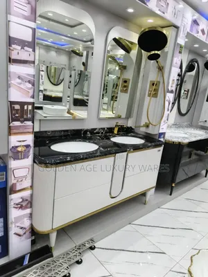Luxury Double Cabinet Basin With Mirror