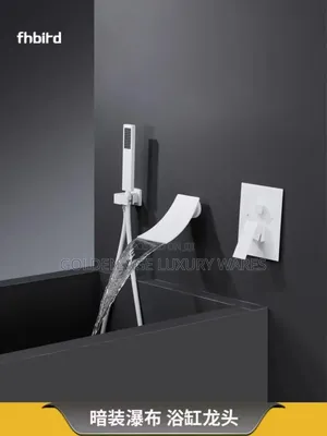 Executive Luxury White Conduit Bathtub Mixer Shower