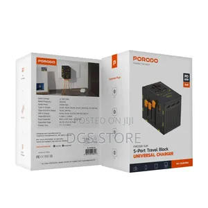 Porodo Fwc038 Gan 5 Port Travel Block Universal Charger