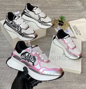 Original Alexander McQueen Silver Leather Sneakers