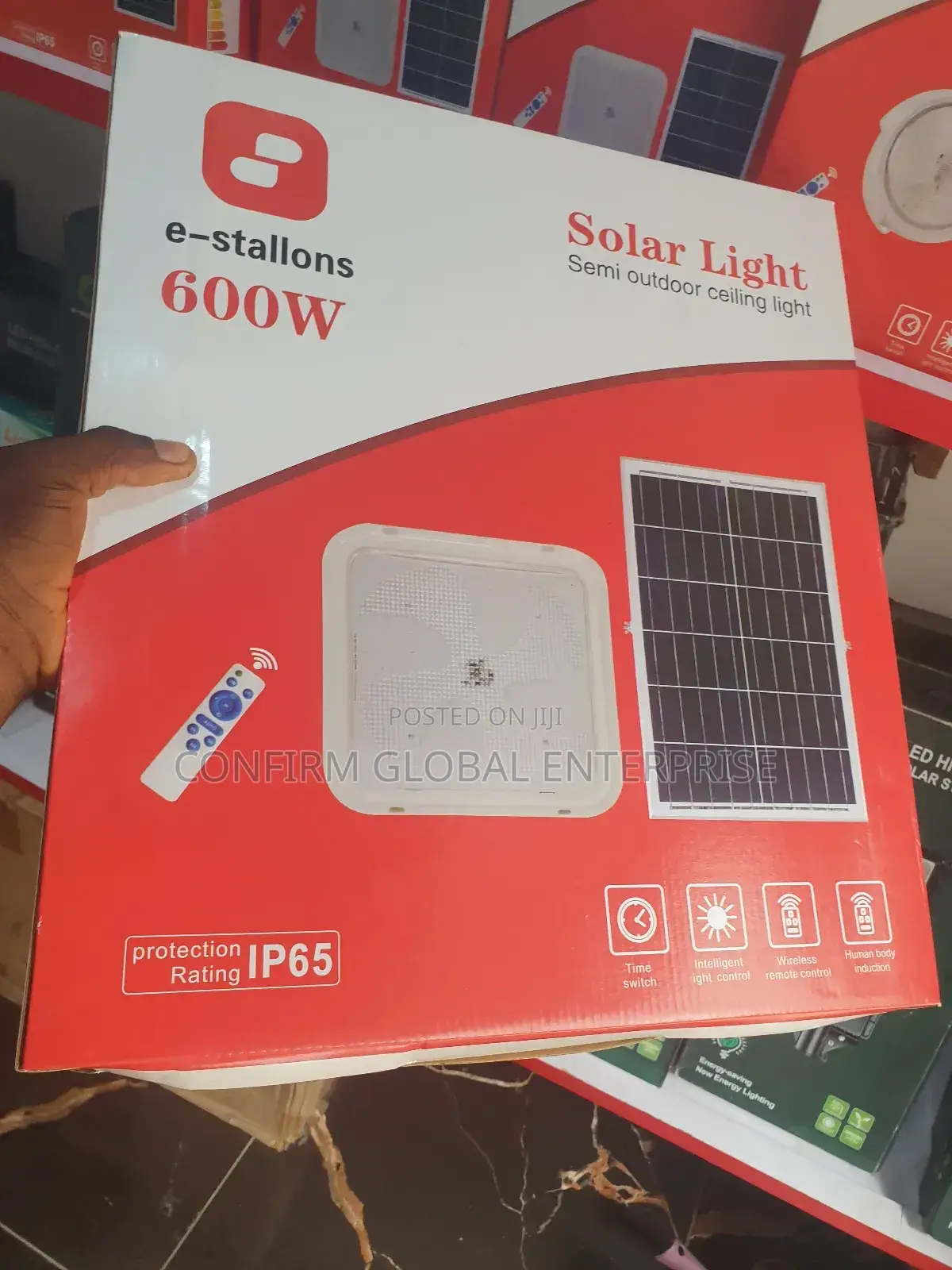 600w Solar Ceiling Light With Solar Panel and Remote