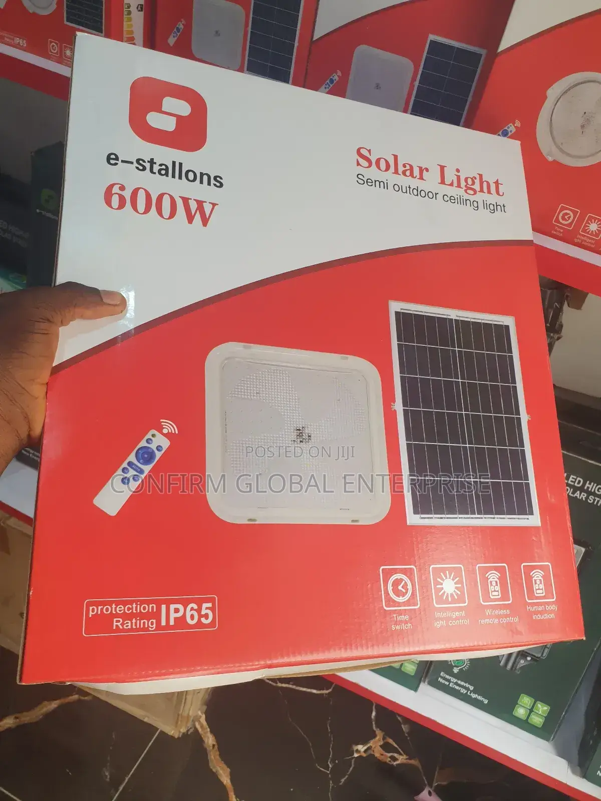 600w Solar Ceiling Light With Solar Panel and Remote