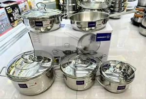Korkmaz Turkey 9pcs Quality Stainless Steel Non-Stick Cookware Set