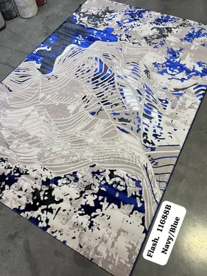 Luxury Blue Design Center Rug