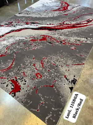 Black Red Turkish Center Rug
