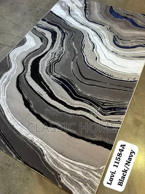 Black Blue Turkish Center Rug