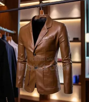 Brown Leather Jacket Lapel Suit Leather Jacke