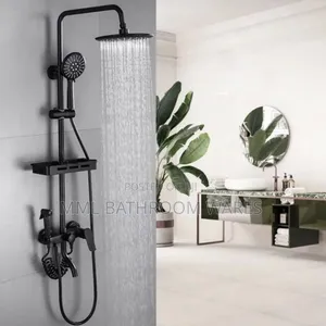 Matte Black Shower With Shattaf and Soap Rack ( Complete Shower Set)