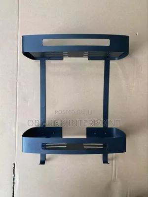 Black 2 Steps Bathroom Shelf