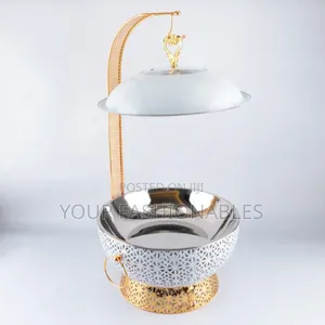 Luxury White and Gold Chafing Dish Set of 2