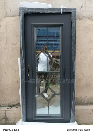 3ft by 7 Black Glass Door