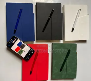 A5 Leather Back Open and Close Notepad With Exclusive Metal Pen