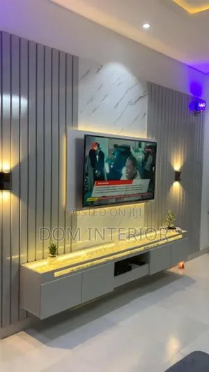 Wall Tv Console With Dual Lights