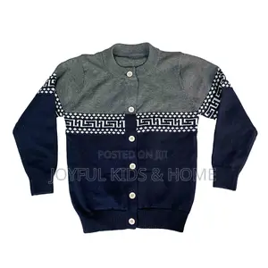 Teenage Unisex Long Sleeve Cardigan-Blue,Grey,Brown Andmulti