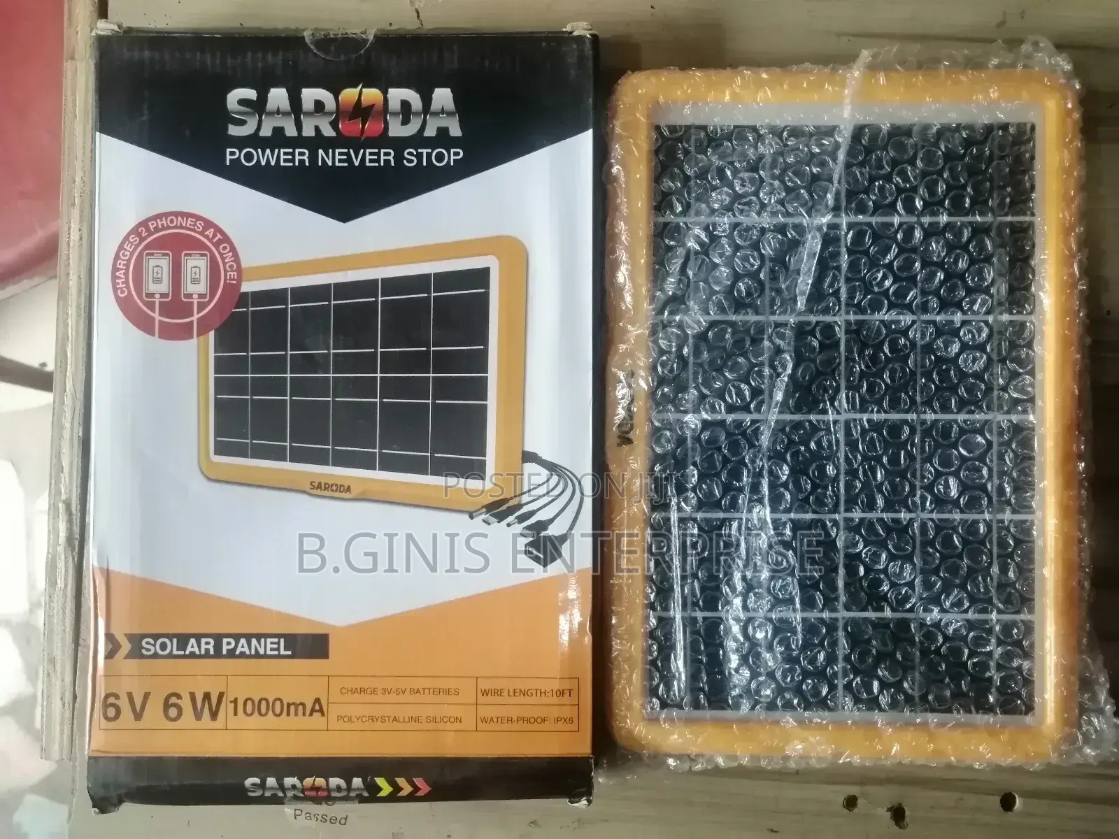 6w Panel With Charging Cord