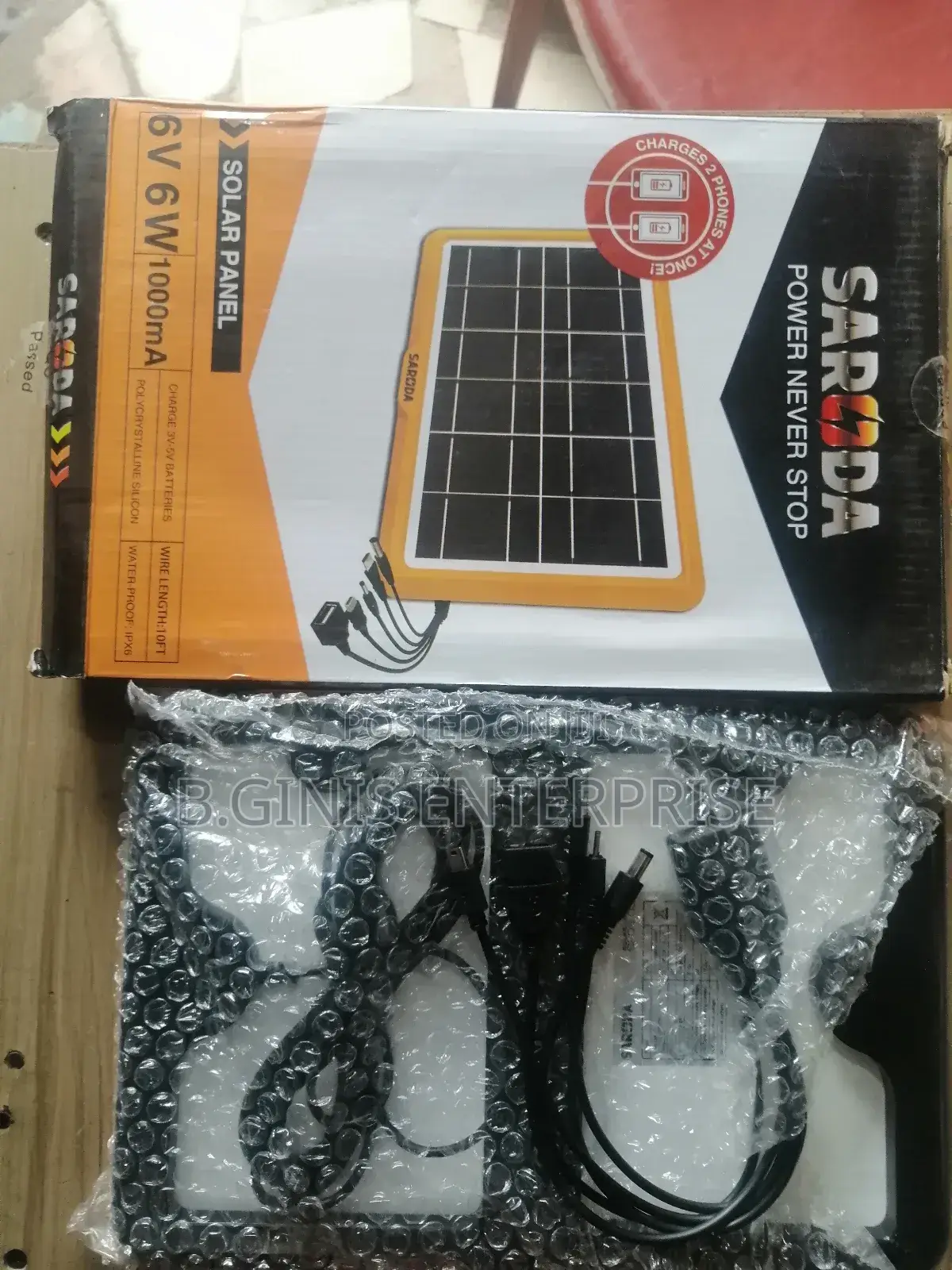 6w Panel With Charging Cord