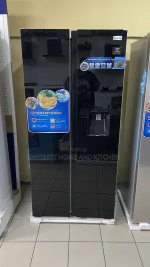 Polystar Side by Side Mirror Face Double Door Refrigerator