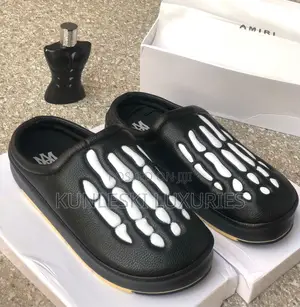Original Amiri Skeleton Designs Black Half Shoe
