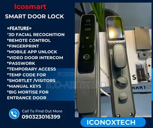 Smart Door Lock With Camera Fingerprint, Card Password Key