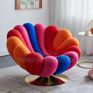 New Modern Luxury Leather Rotating Accent Chair