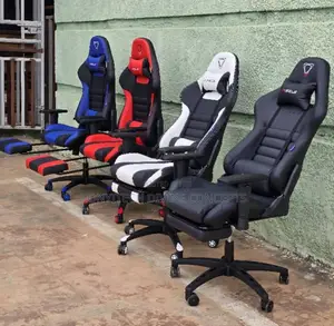 Multi Colours Gaming Chair With Footrest and Headrest