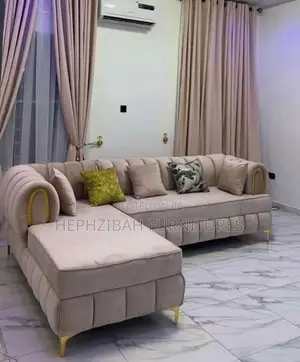 Modern Nude Executive L Shaped Sofa