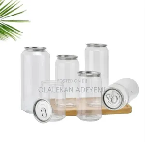 Transparent Can Bottle With Lid Cover.