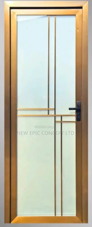Gold Frame Aluminum Water Resistant Toilet And Bathroom Doors
