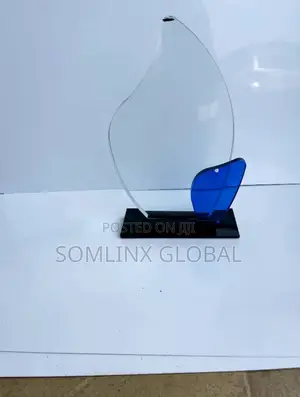 Glass Plaque With Black Bas