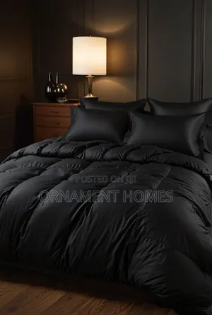 Plain Black Bedsheet Duvet and Pillowcases