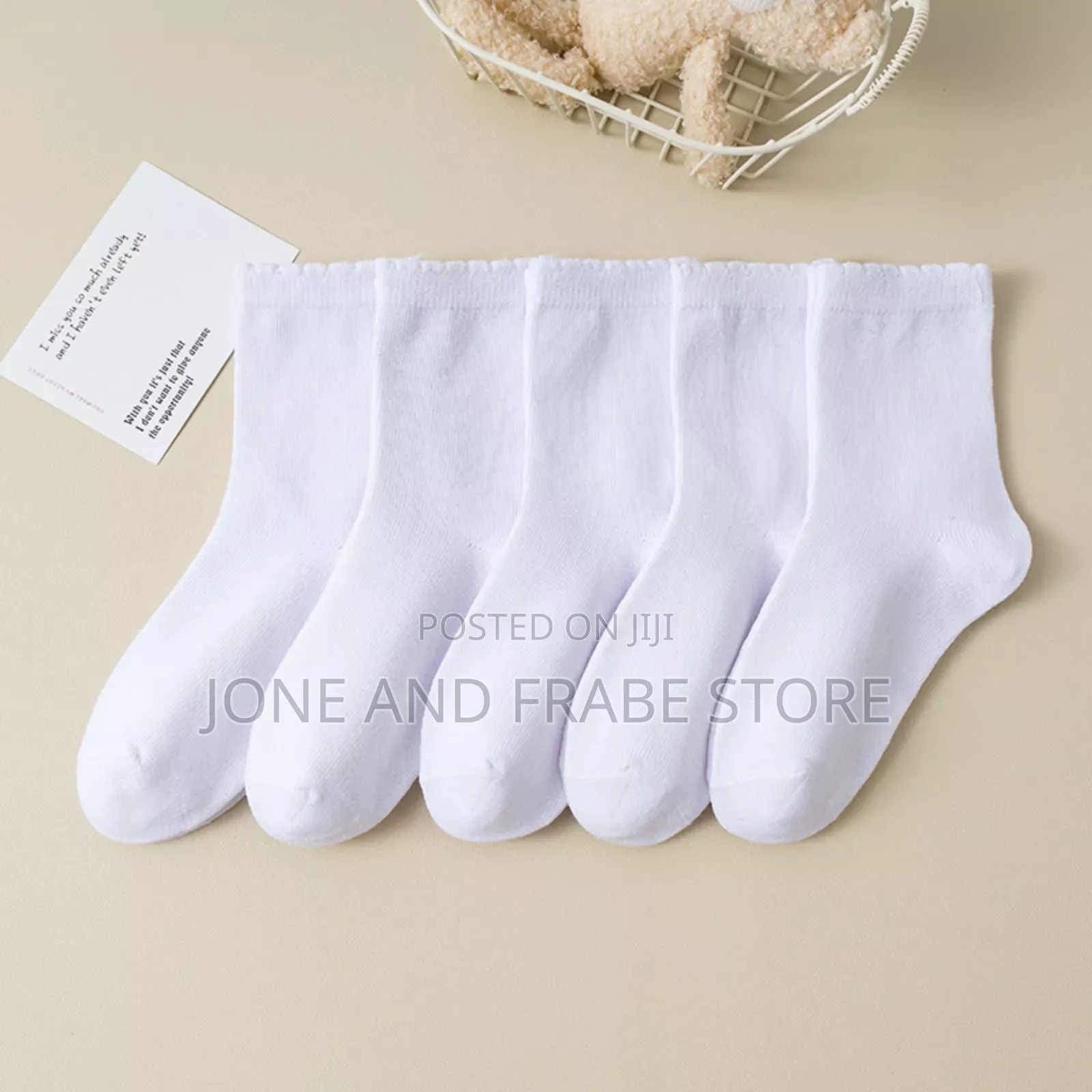 5 Pairs Sets White Socks