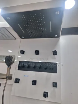 Black Six Control Thermostatic Conceal Shower With Rain Shower Rose
