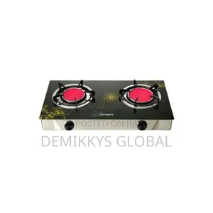 Qasa Infrared 2 Gas Burner Glass Tabletop Cooker Hob