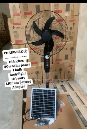 Rechargeable Solar Fan With Complete Package