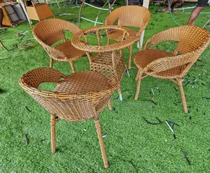 Outdoor Rattan Table Set With Xhaies