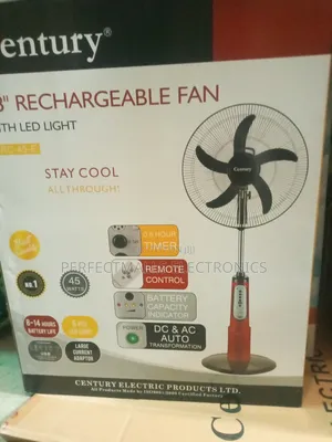 Century 18" Rechargeable Fan With Led Light FRC-45-E