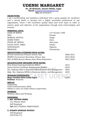 Customer Service CV