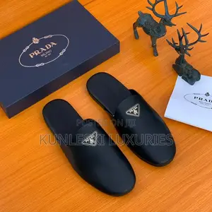 Original Prada Black Casual Leather Half Shoe