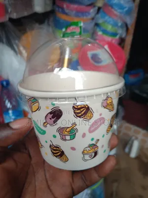 Ice Cream Cup With Transparent Cover 11oz Pack