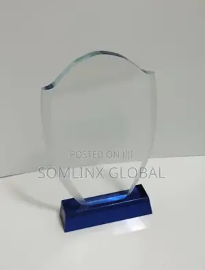 Glass Plaque, Blue Base Ds