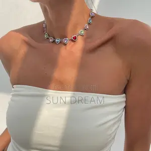 Woman Colorful Necklace Lady Necklace Diamond Jewelry