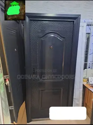 7ft by 3ft German Steel Door Black (2 Panel Design)