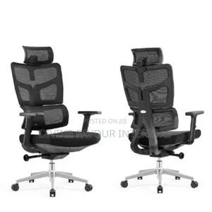 High-Back Ergonomic Swivel Office Chair With Headrest- 1 Piece