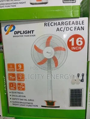 Dp Rechargeable Solar Fan With Complete Accessories Ac/Dc