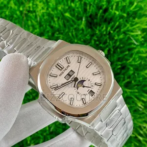Original Patek Philippe Silver Stainless Steel, Calendar Watch
