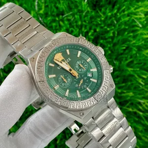 Original Versace Silver Stainless Steel, Chronograph Watch