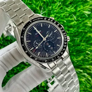 Original Omega Silver Stainless Steel Chronograph Quartz Watch